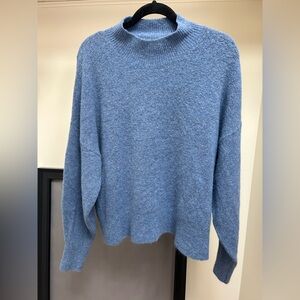 Blue mock neck women size large sweater